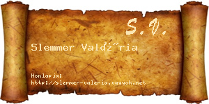 Slemmer Valéria névjegykártya